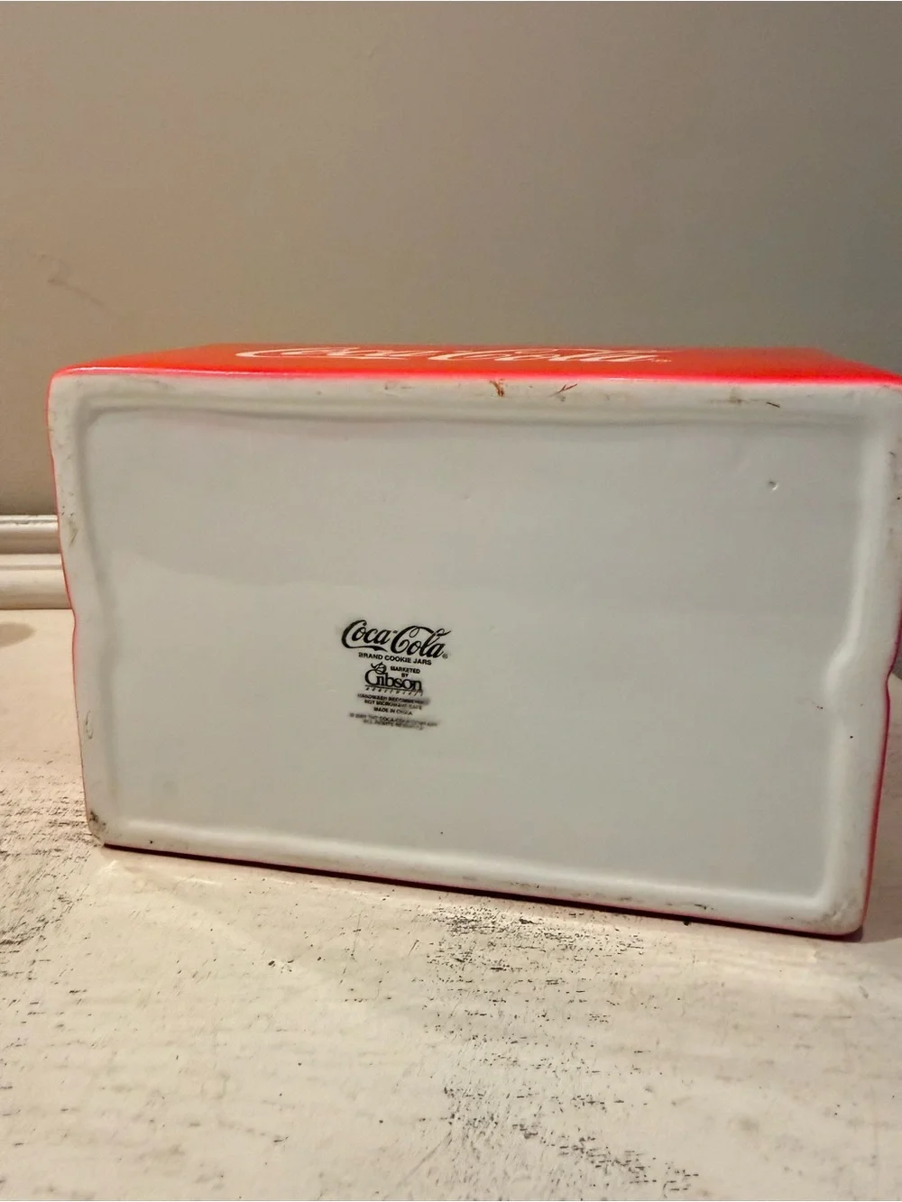 Coca Cola Red, Black & Green Ceramic Bottle Crate Cookie Jar
